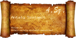 Antaly Szulamit névjegykártya